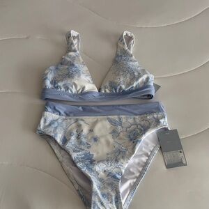 ANTONIO MELANI Blue and White Floral Bikini